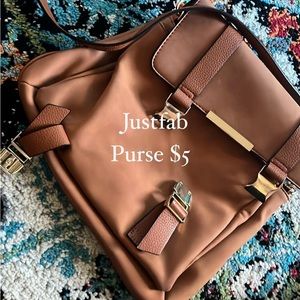 Brown satchel purse